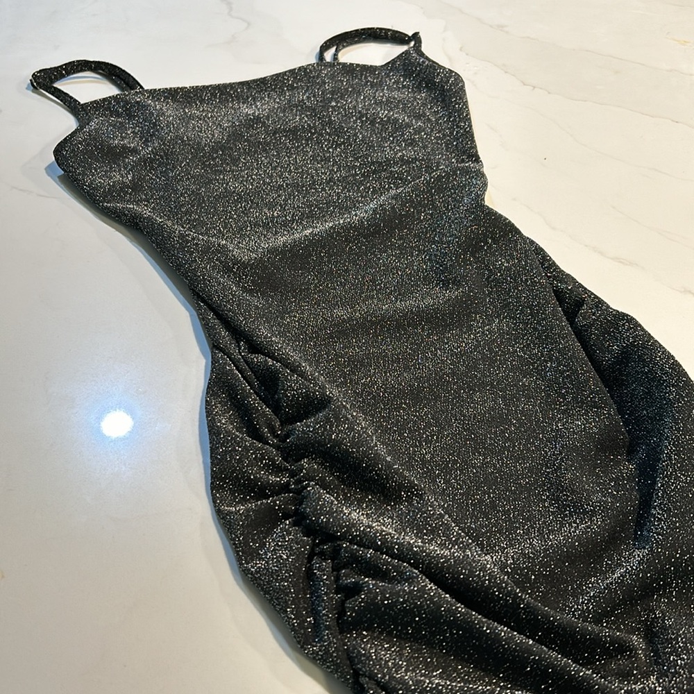 Rolla Coster black shiny mini dress size S